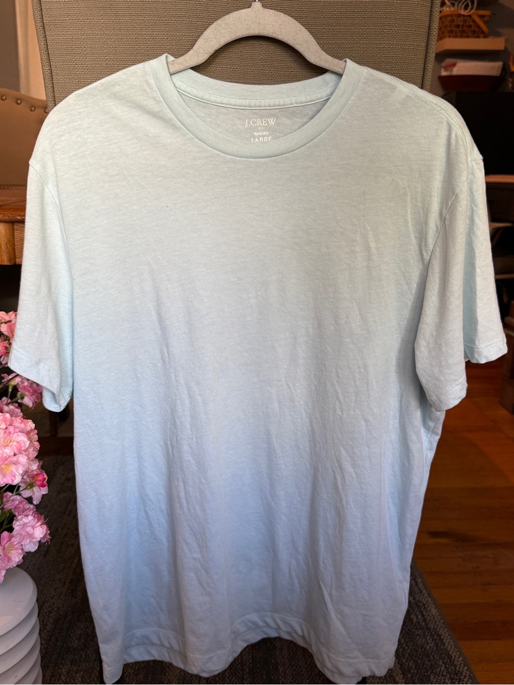 J.Crew Washed Jersey Tee Short Sleeve Blue Large
